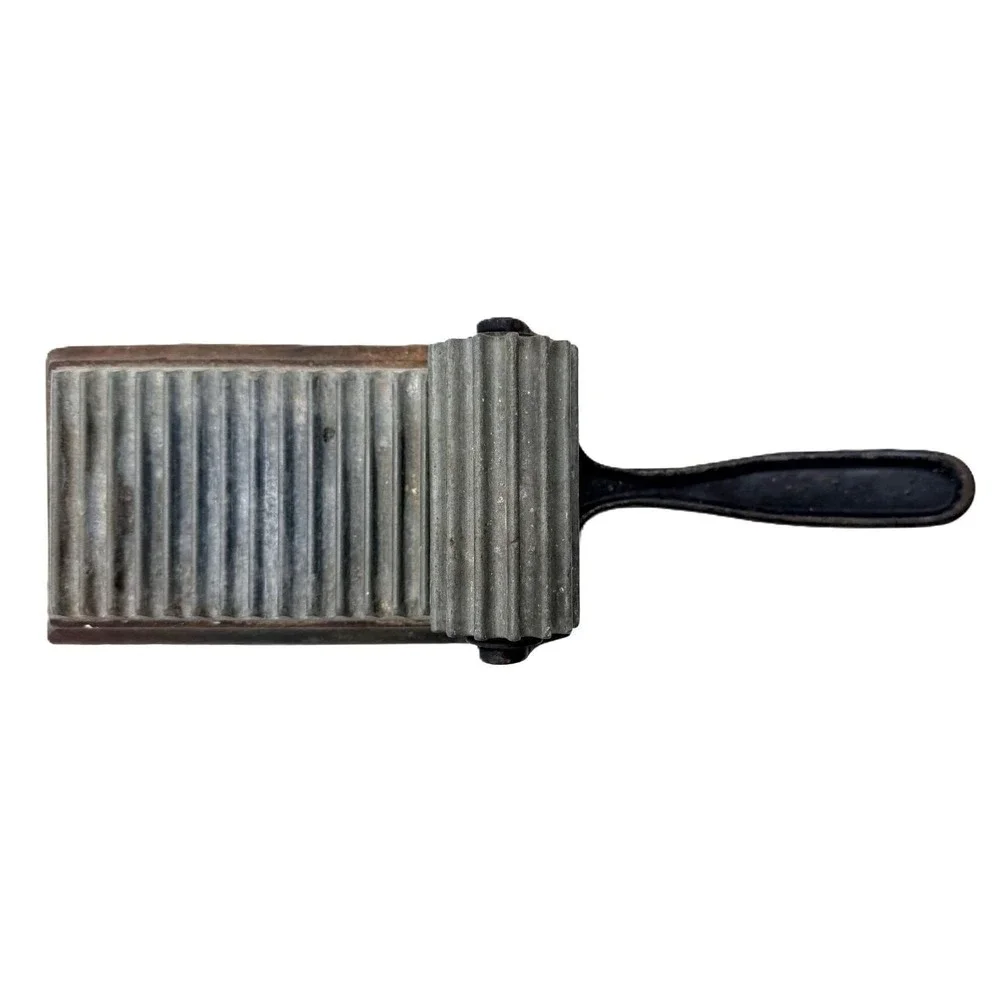 Antique Shepard (marked) Fluting Iron Roller with Lift Handle & Base c 1870-1900